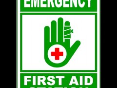 Sign emergency first aid station